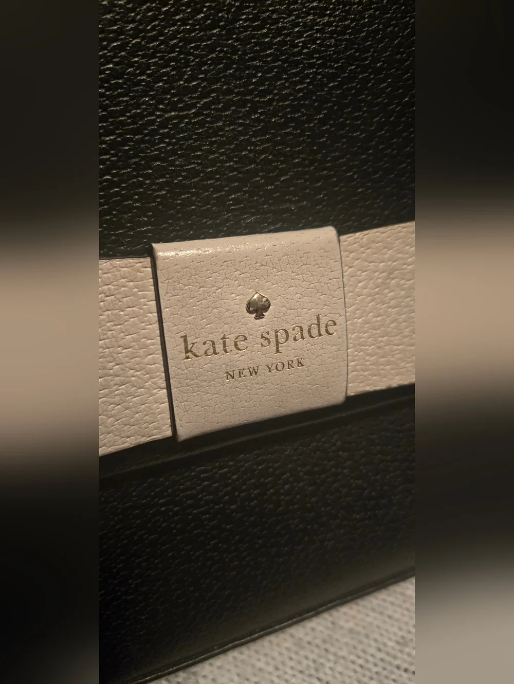 kate spade Black Leather CrossBody with Cream Bow